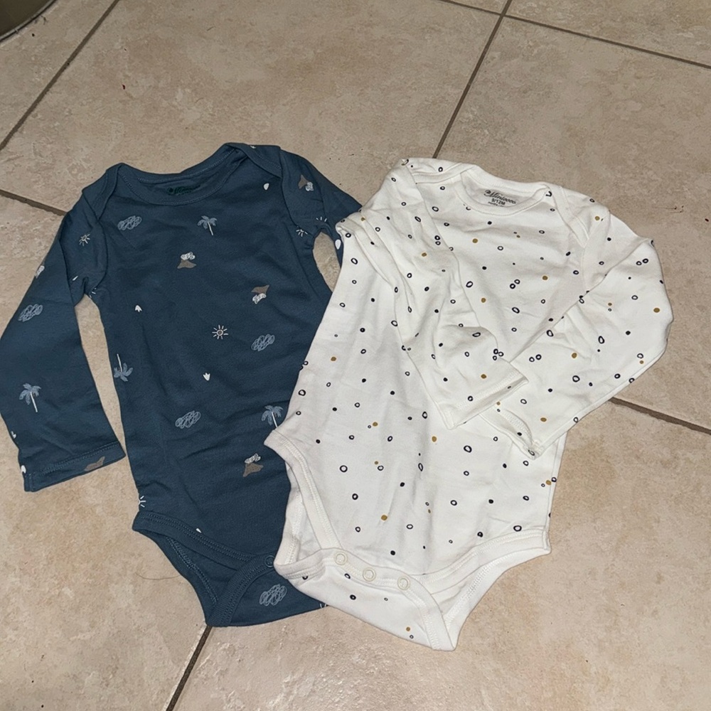 Minicoco Baby Onesies (2 Pack) 100% Cotton
